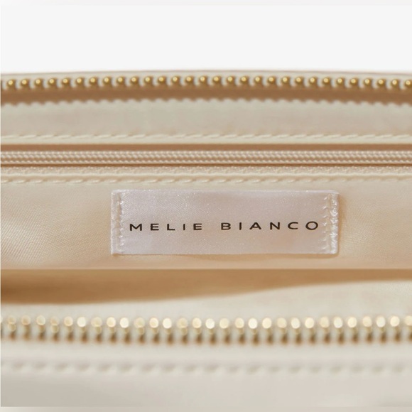 NWOT Melie Bianco Alexandra Cream Vegan Top Handle Bag - Picture 4 of 6